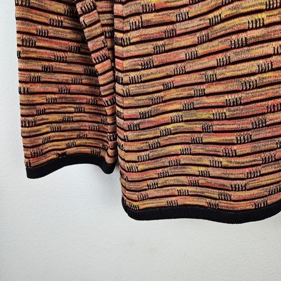 Misook Women Exclusively Black Rust Gold Open Front Single Button Cardiga Size M - Picture 3 of 5